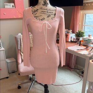 Sassy Pink Shoulder Dress